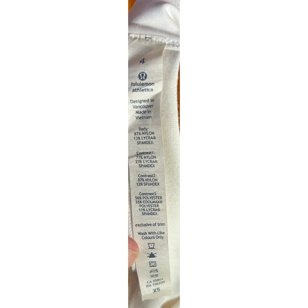 Lululemon Womens XS White Racerback Compression Tank Top Built in Bra - Picture 5 of 8